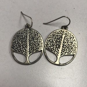 Signed Ken Kantro Tree Pewter Earrings